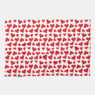 Linge De Cuisine Motif de coeur mou Rouge Blanc