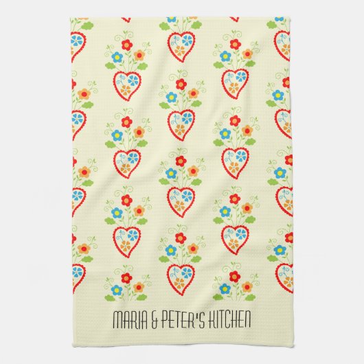 Linge De Cuisine Motif de coeur populaire portugais (Vertical)