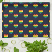Linge De Cuisine Motif de coeur Rainbow 8 Bit (Plié)