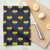 Linge De Cuisine Motif de coeur Rainbow 8 Bit (Quart Plié)