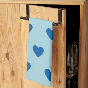 Linge De Cuisine Motif de cœur simple bleu mignon