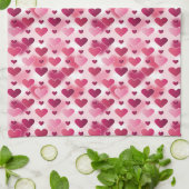 Linge De Cuisine Motif de cœurs roses (Plié)