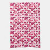 Linge De Cuisine Motif de cœurs roses (Vertical)