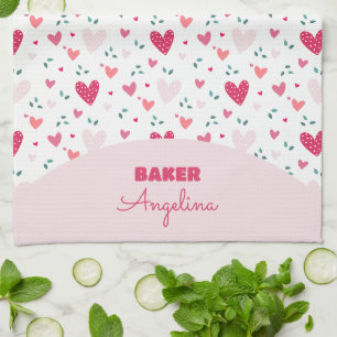 Linge De Cuisine Motif de coeurs roses doux pour la cuisine mignonn