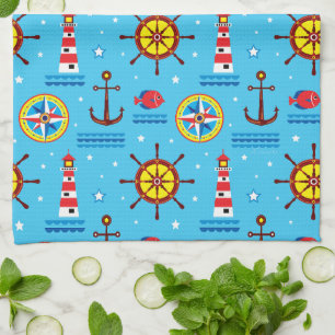 Linge De Cuisine Motif de compas nautique