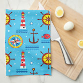 Linge De Cuisine Motif de compas nautique (Quart Plié)