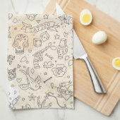 Linge De Cuisine Motif de concept de tatouage (Quart Plié)