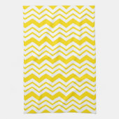Linge De Cuisine Motif de conception de zigzag chevron blanc jaune  (Vertical)