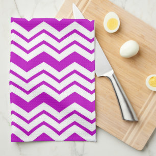 Linge De Cuisine Motif de conception de zigzag chevron blanc violet