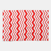 Linge De Cuisine Motif de conception en chevron zigzag blanc rouge  (Horizontal)