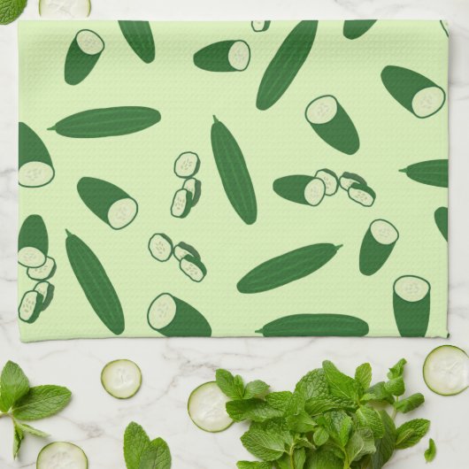 Linge De Cuisine Motif de concombre (Plié)