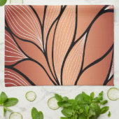 Linge De Cuisine Motif de congé de bronze de cuivre rustique (Plié)