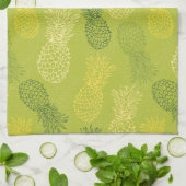 Linge De Cuisine Motif de contour de l'ananas sur vert (Plié)