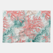 Linge De Cuisine Motif de coquillages côtiers boho (Horizontal)