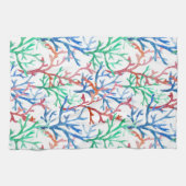 Linge De Cuisine Motif de corail d'aquarelle (Horizontal)