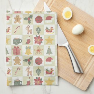 Linge De Cuisine Motif de Courtepoint de Noël