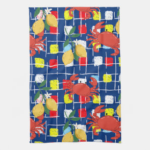 Linge De Cuisine Motif de crabe côtier et de citron