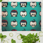 Linge De Cuisine Motif de crânes de rockabilly (Plié)