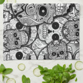 Linge De Cuisine Motif de crânes de sucre (Plié)
