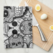 Linge De Cuisine Motif de crânes de sucre (Quart Plié)