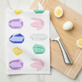 Linge De Cuisine Motif de cristaux colorés (Quart Plié)