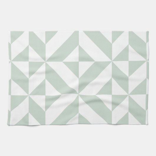Linge De Cuisine Motif de cube géométrique cool Mint (Horizontal)