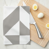 Linge De Cuisine Motif de cube géométrique gris argenté (Quart Plié)