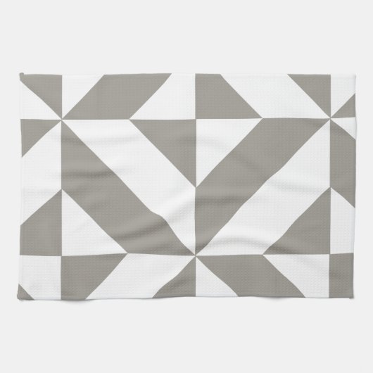 Linge De Cuisine Motif de cube géométrique gris argenté (Horizontal)