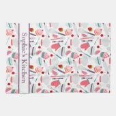 Linge De Cuisine Motif de cuisson de cupcake violet (Horizontal)
