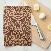 Linge De Cuisine Motif de damassé sur l'arrière - plan de gradient (Quart Plié)