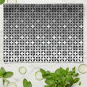 Linge De Cuisine Motif de dégradé géométrique noir et blanc (Plié)