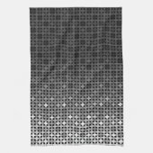 Linge De Cuisine Motif de dégradé géométrique noir et blanc (Vertical)