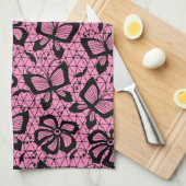 Linge De Cuisine motif de dentelle avec des papillons (Quart Plié)