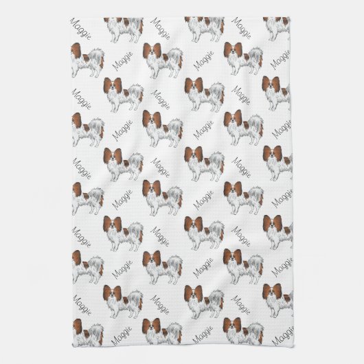 Linge De Cuisine Motif de dessin de chien Red Sable Papillon avec n (Vertical)