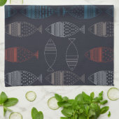 Linge De Cuisine Motif de dessin de poisson (Plié)