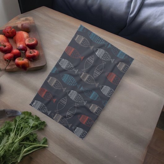 Linge De Cuisine Motif de dessin de poisson
