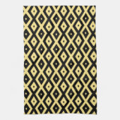 Linge De Cuisine Motif de diamant jaune citron et noir (Vertical)