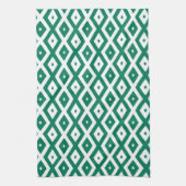 Linge De Cuisine Motif de diamant vert et blanc (Vertical)