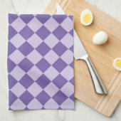 Linge De Cuisine Motif de diamants de Checker Violet (Quart Plié)