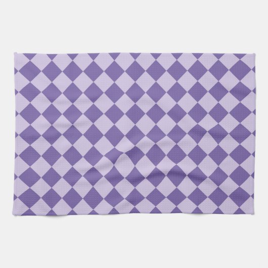 Linge De Cuisine Motif de diamants de Checker Violet (Horizontal)