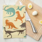 Linge De Cuisine Motif de Dinosaur Silhouette (Quart Plié)