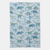 Linge De Cuisine Motif de dinosaure bleu (Vertical)