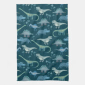 Linge De Cuisine Motif de dinosaure mignon vert foncé (Vertical)