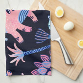 Linge De Cuisine Motif de dinosaures de bande dessinée mignon. (Quart Plié)