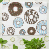 Linge De Cuisine Motif De Donuts, Donuts Bleus, Donuts Brown (Plié)