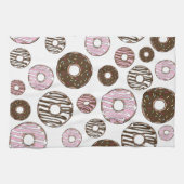 Linge De Cuisine Motif De Donuts, Donuts Roses, Donuts Brown (Horizontal)