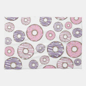 Linge De Cuisine Motif De Donuts, Donuts Roses, Donuts Violets (Horizontal)