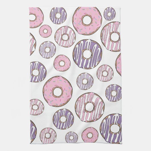 Linge De Cuisine Motif De Donuts, Donuts Roses, Donuts Violets (Vertical)