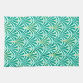 Linge De Cuisine Motif de fan d'art déco - turquoise sur l'aqua (Horizontal)
