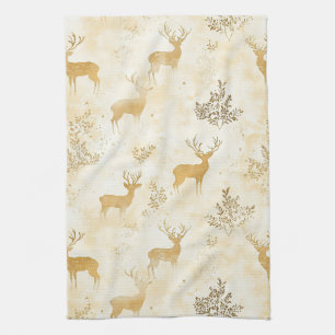 Linge De Cuisine Motif de faon et de fleurs vintage de la forêt